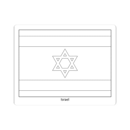 Flag of Israel colouring page (Israel) STICKER Vinyl Kiss-Cut Decal 3 Inch White - The Sticker Space