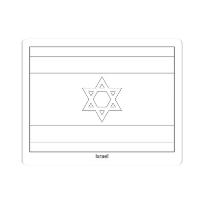 Flag of Israel colouring page (Israel) STICKER Vinyl Kiss-Cut Decal 4 Inch White - The Sticker Space