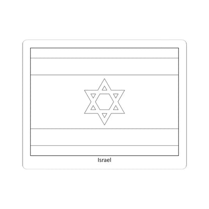 Flag of Israel colouring page (Israel) STICKER Vinyl Kiss-Cut Decal 6 Inch White - The Sticker Space
