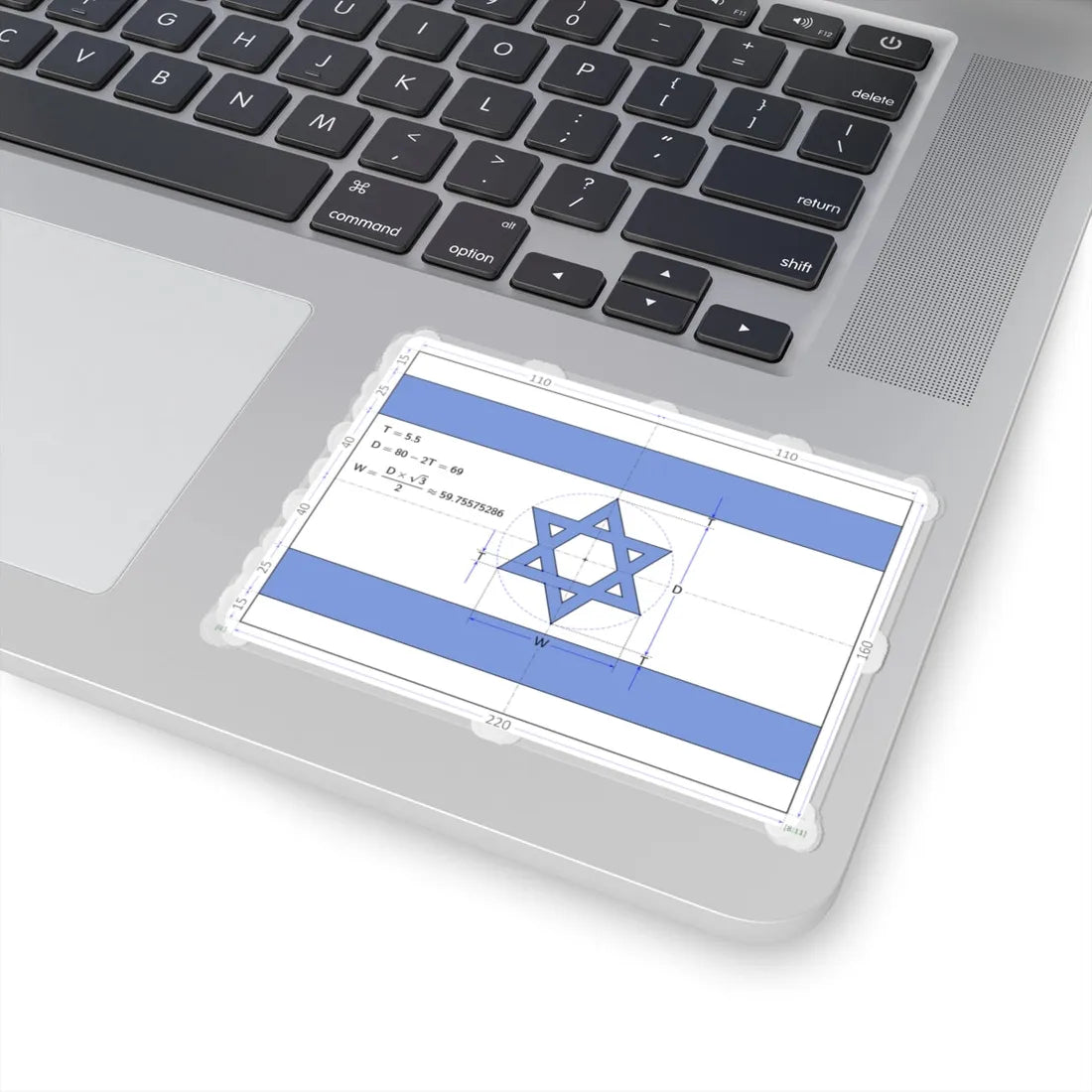 Flag of Israel construction sheet (Israel) STICKER Vinyl Kiss-Cut Decal - The Sticker Space