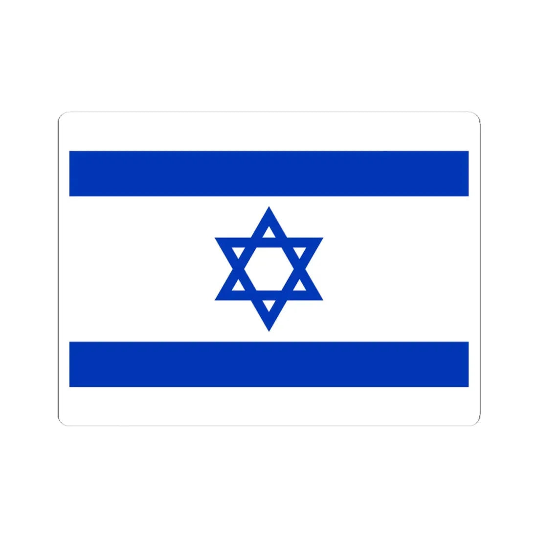 Flag of Israel (Israel) STICKER Vinyl Kiss-Cut Decal 4 Inch White - The Sticker Space