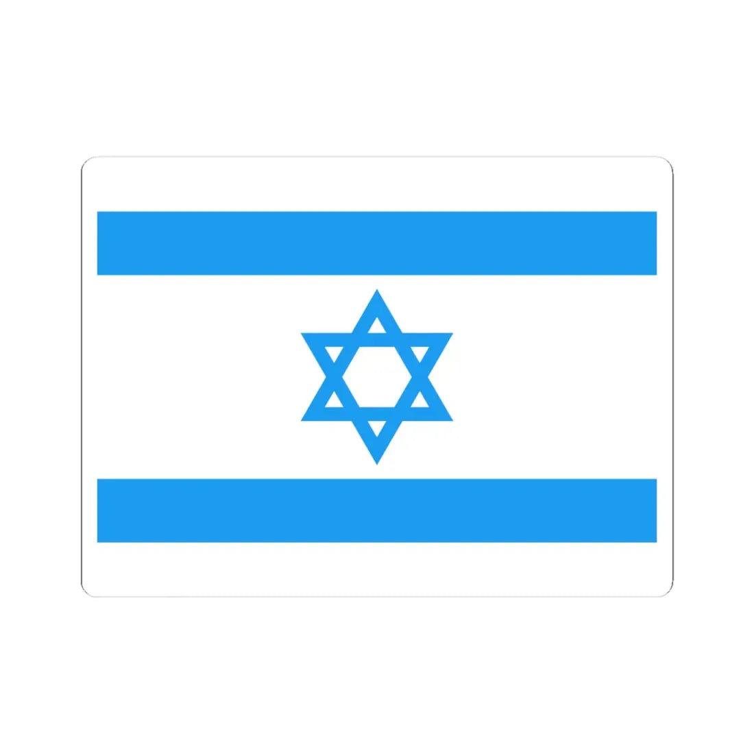 Flag of Israel Light Blue (Israel) STICKER Vinyl Kiss-Cut Decal 4 Inch White - The Sticker Space