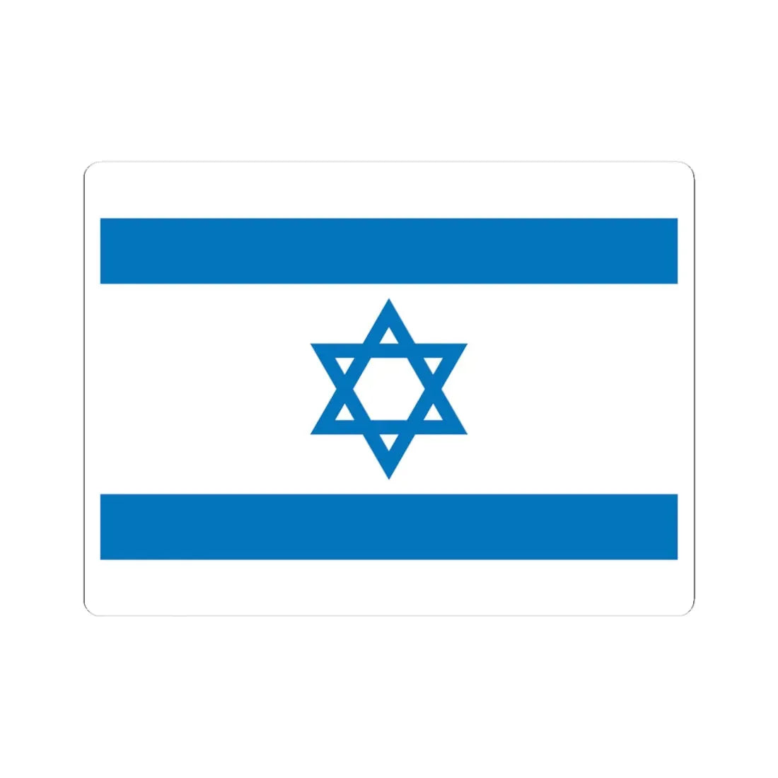 Flag of Israel Pale Blue (Israel) STICKER Vinyl Kiss-Cut Decal 4 Inch White - The Sticker Space