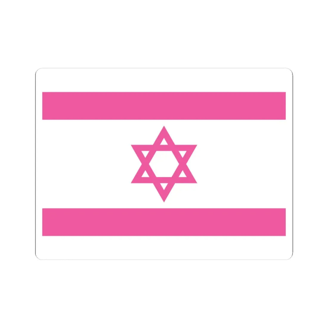 Flag of Israel pink (Israel) STICKER Vinyl Kiss-Cut Decal 3 Inch White - The Sticker Space