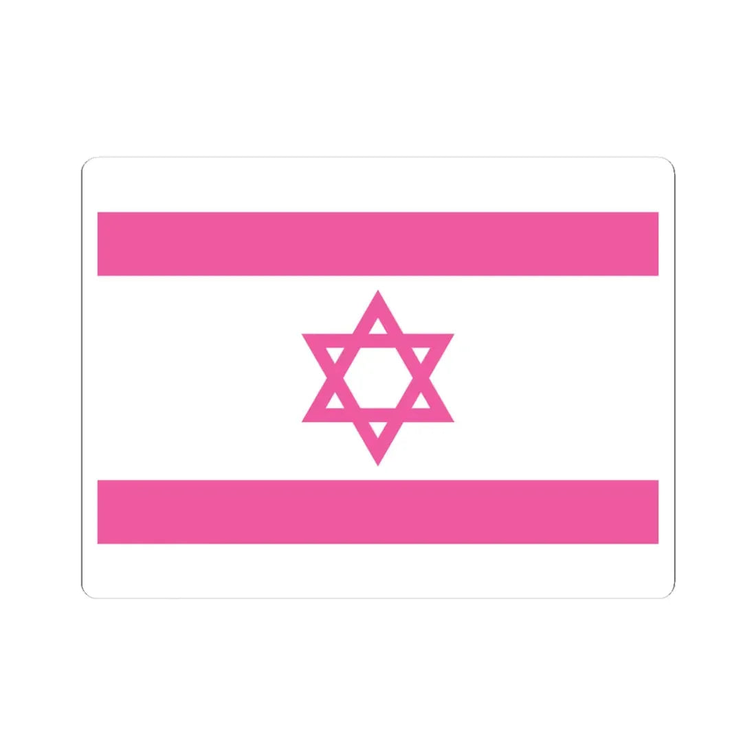 Flag of Israel pink (Israel) STICKER Vinyl Kiss-Cut Decal 4 Inch White - The Sticker Space