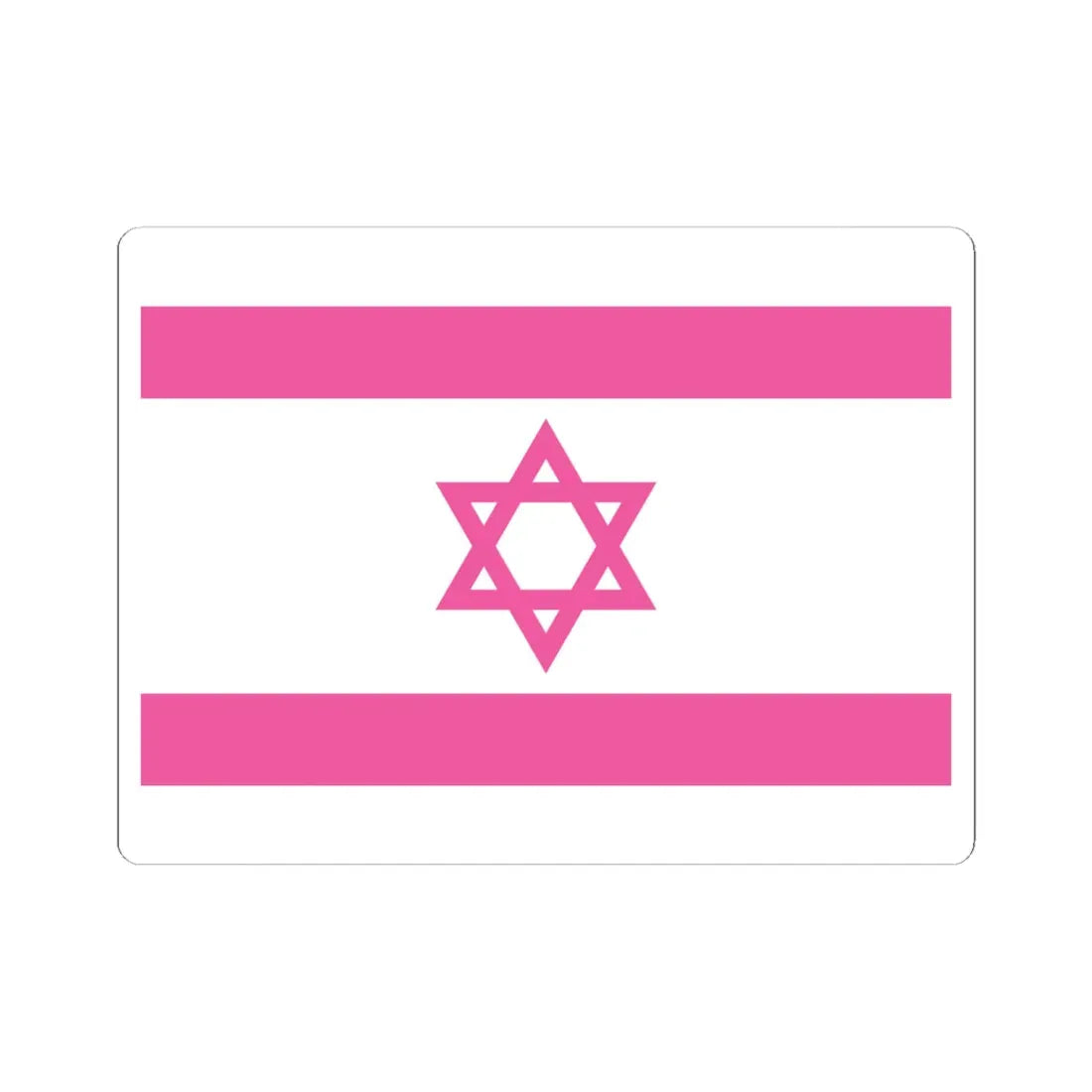 Flag of Israel pink (Israel) STICKER Vinyl Kiss-Cut Decal 6 Inch White - The Sticker Space