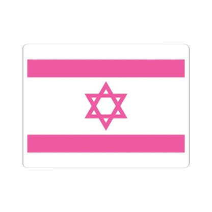 Flag of Israel pink (Israel) STICKER Vinyl Kiss-Cut Decal 6 Inch White - The Sticker Space