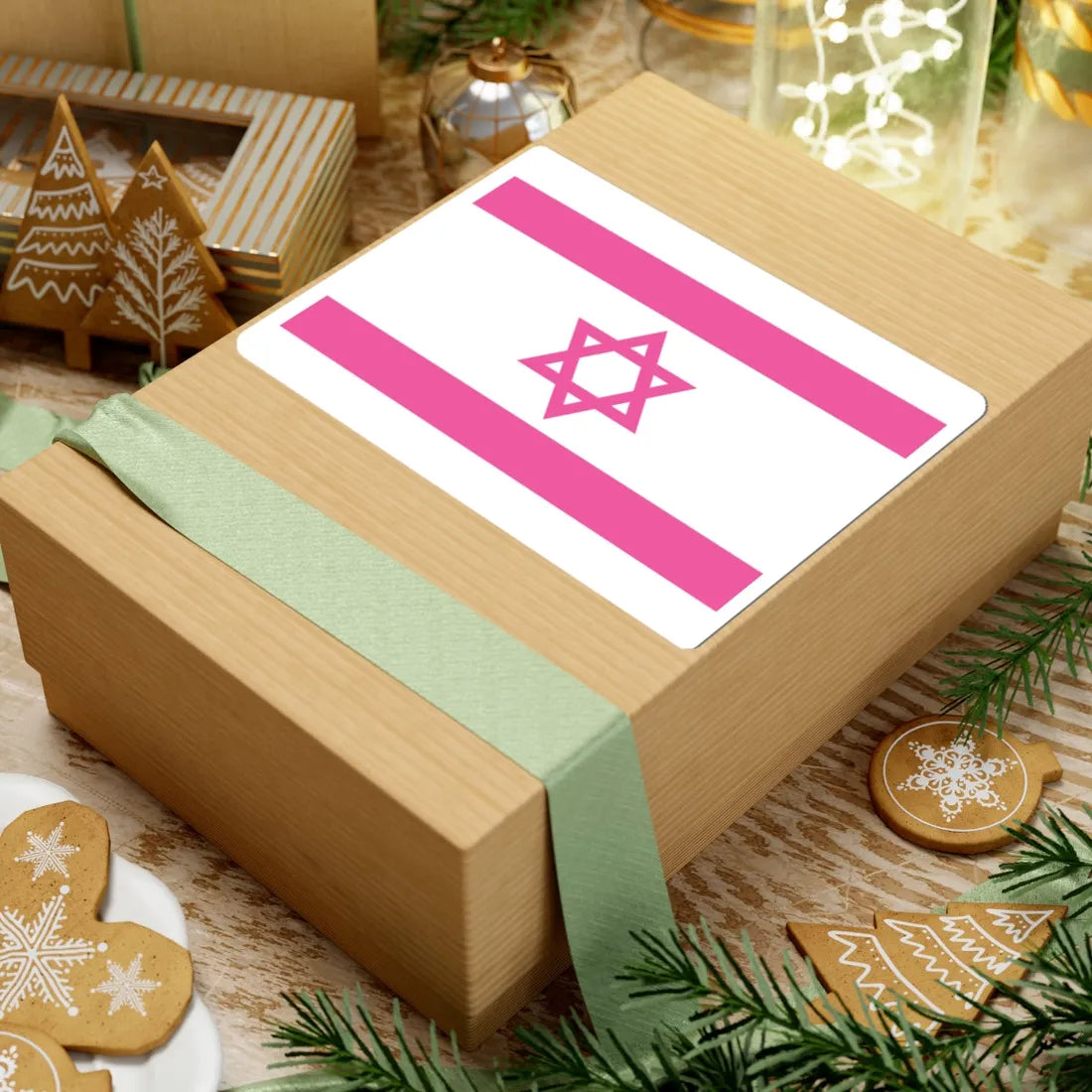 Flag of Israel pink (Israel) STICKER Vinyl Kiss-Cut Decal - The Sticker Space