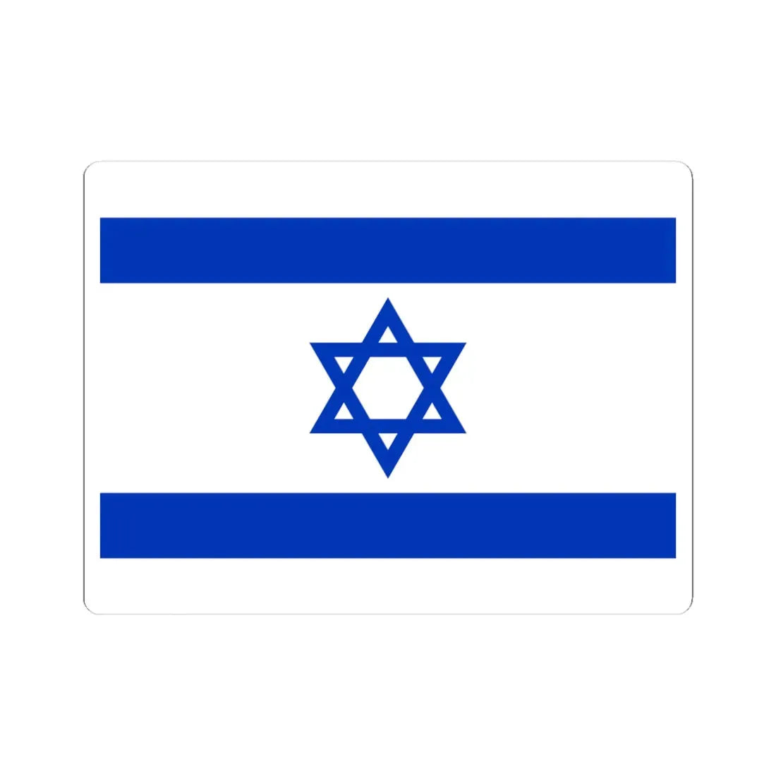 Flag of Israel simplified (Israel) STICKER Vinyl Kiss-Cut Decal 4 Inch White - The Sticker Space