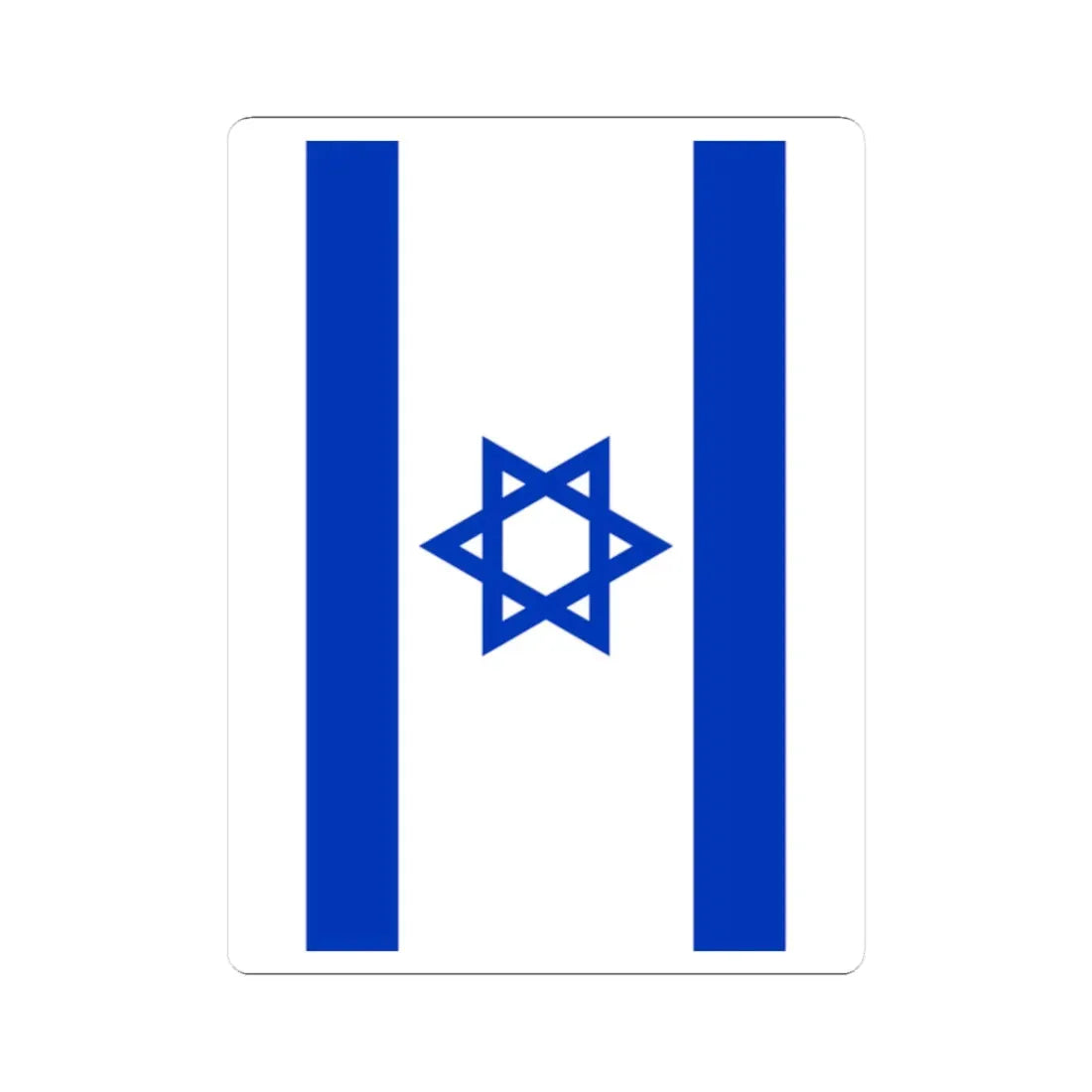 Flag of Israel vertical (Israel) STICKER Vinyl Kiss-Cut Decal 2 Inch White - The Sticker Space