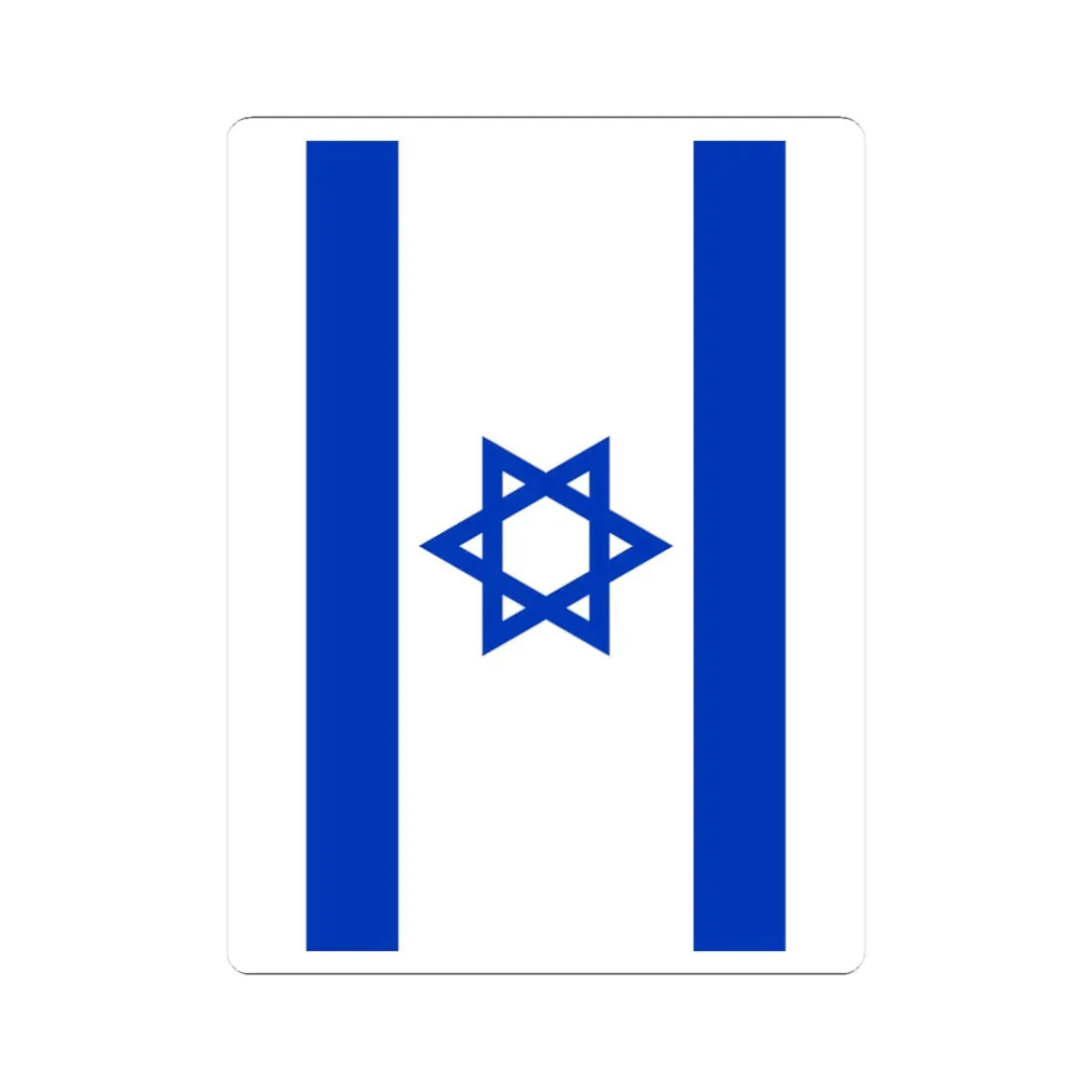 Flag of Israel vertical (Israel) STICKER Vinyl Kiss-Cut Decal 3 Inch White - The Sticker Space