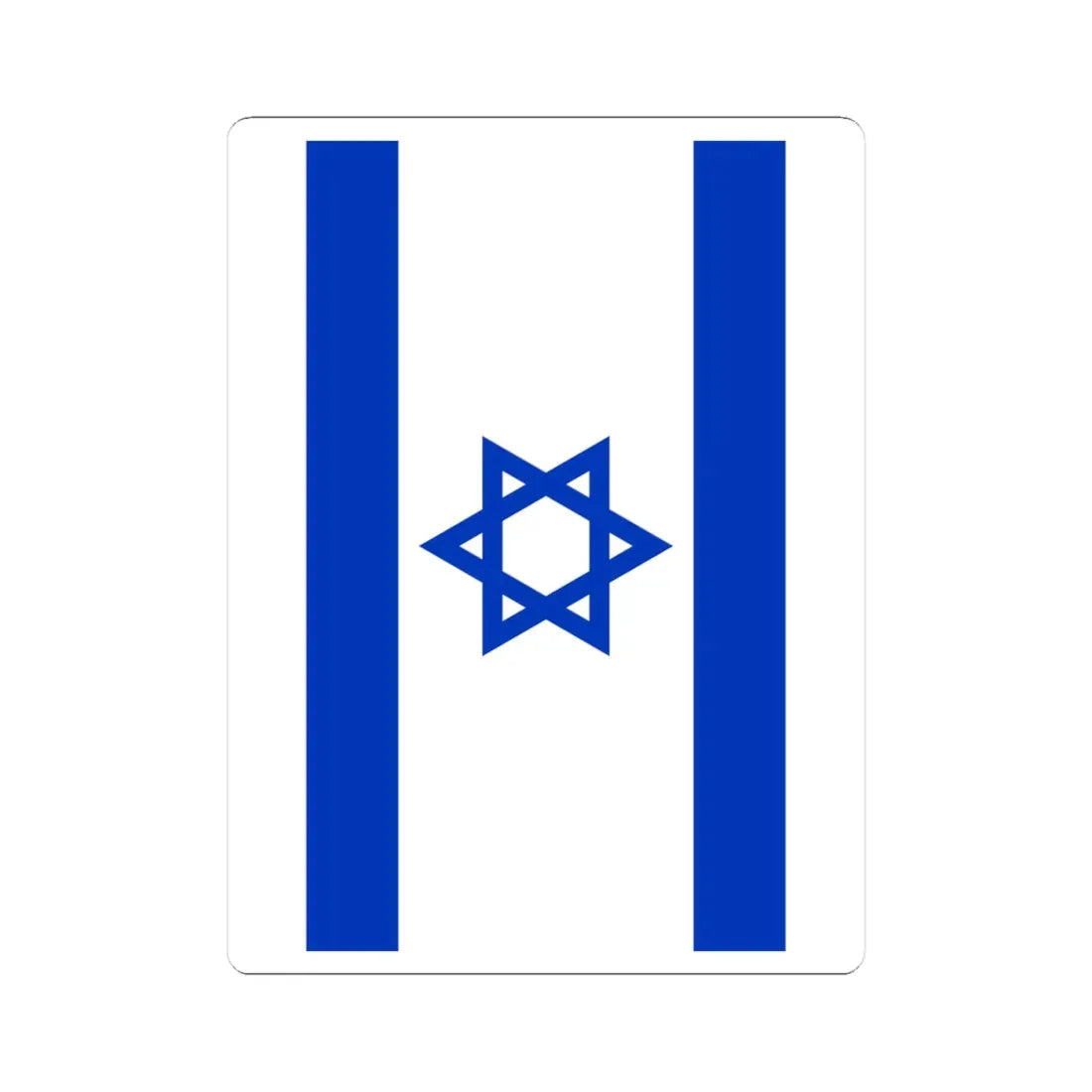 Flag of Israel vertical (Israel) STICKER Vinyl Kiss-Cut Decal 4 Inch White - The Sticker Space