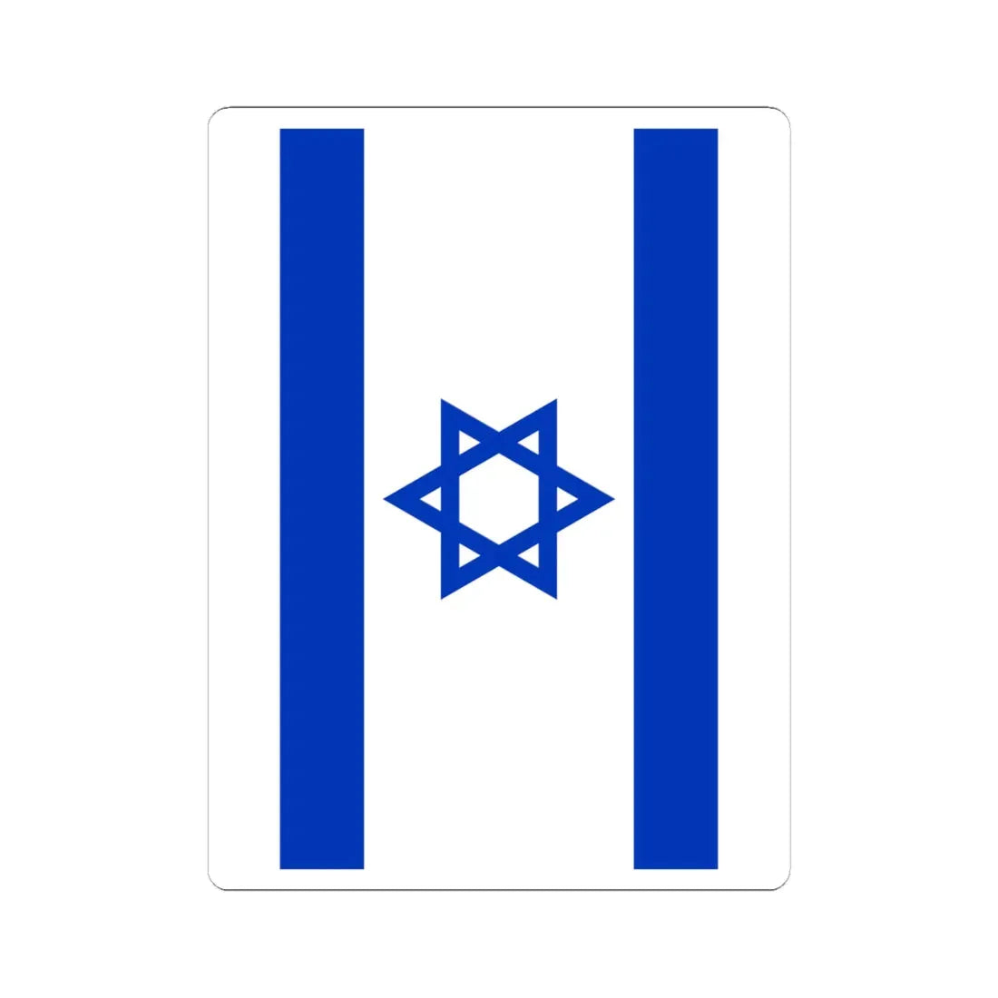 Flag of Israel vertical (Israel) STICKER Vinyl Kiss-Cut Decal 6 Inch White - The Sticker Space
