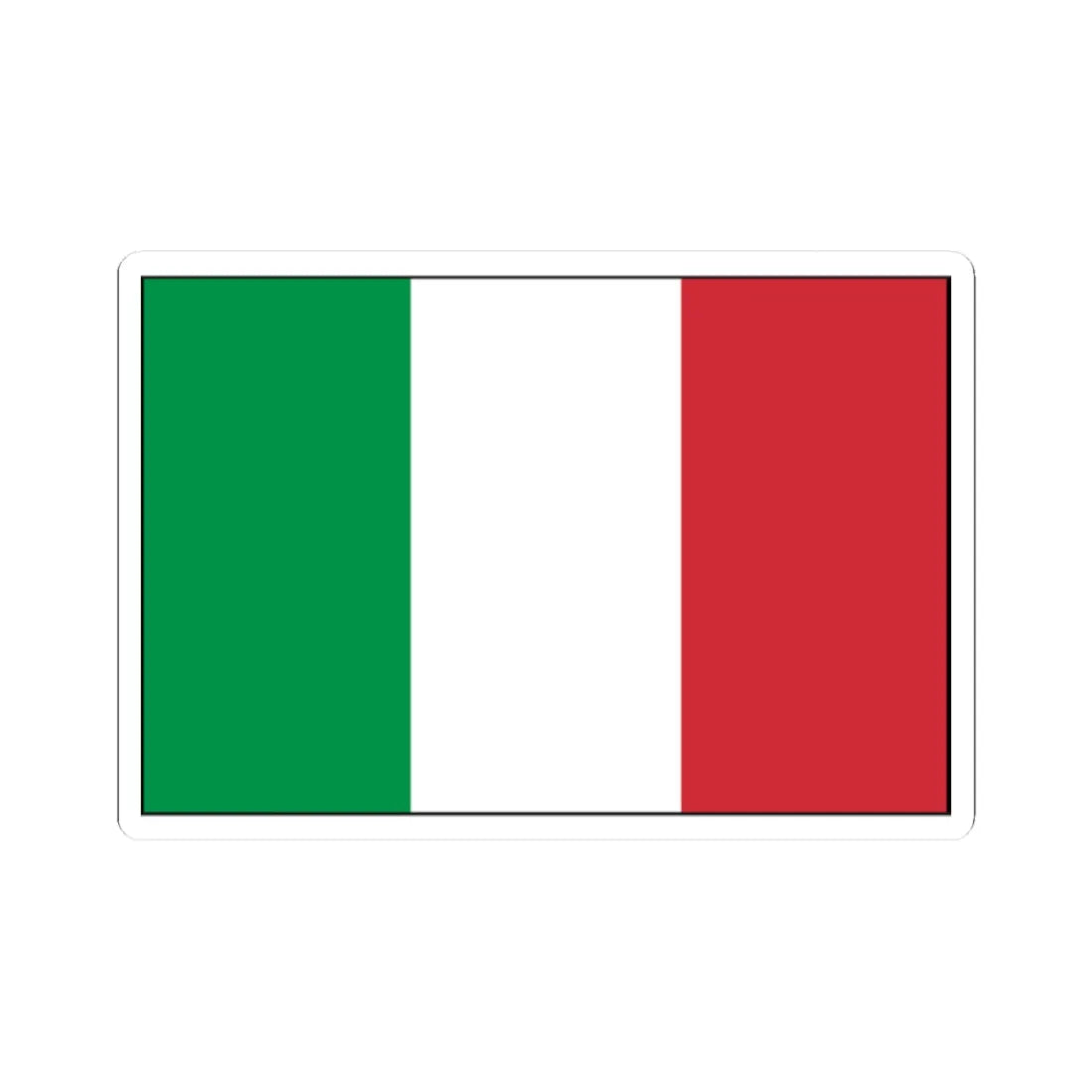 Flag of Italy with border (Italy) STICKER Vinyl Kiss-Cut Decal 2 Inch White - The Sticker Space