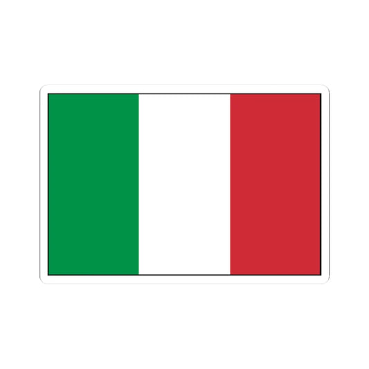 Flag of Italy with border (Italy) STICKER Vinyl Kiss-Cut Decal 2 Inch White - The Sticker Space