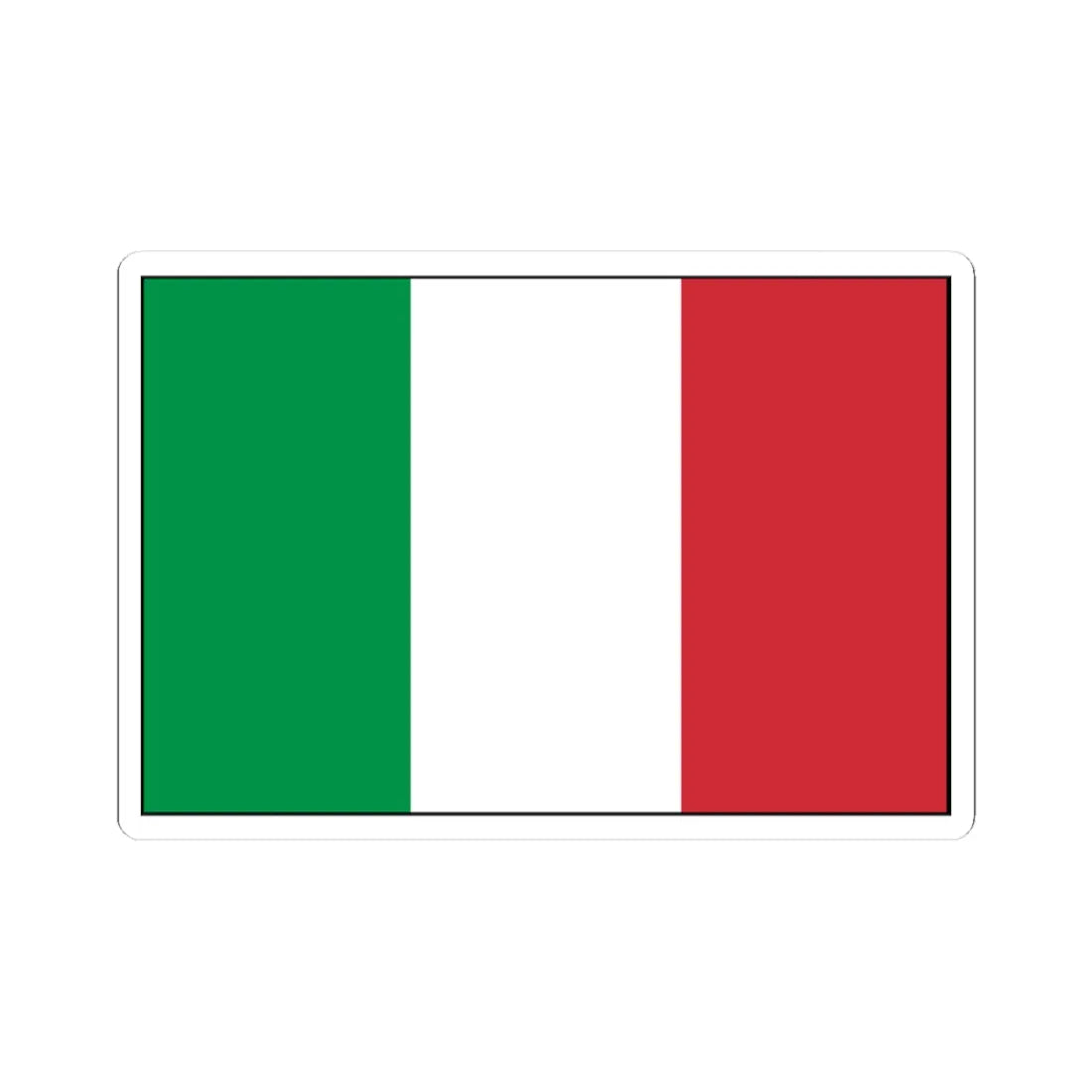 Flag of Italy with border (Italy) STICKER Vinyl Kiss-Cut Decal 3 Inch White - The Sticker Space