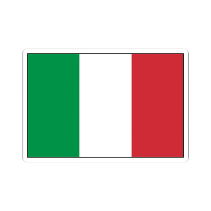 Flag of Italy with border (Italy) STICKER Vinyl Kiss-Cut Decal 3 Inch White - The Sticker Space