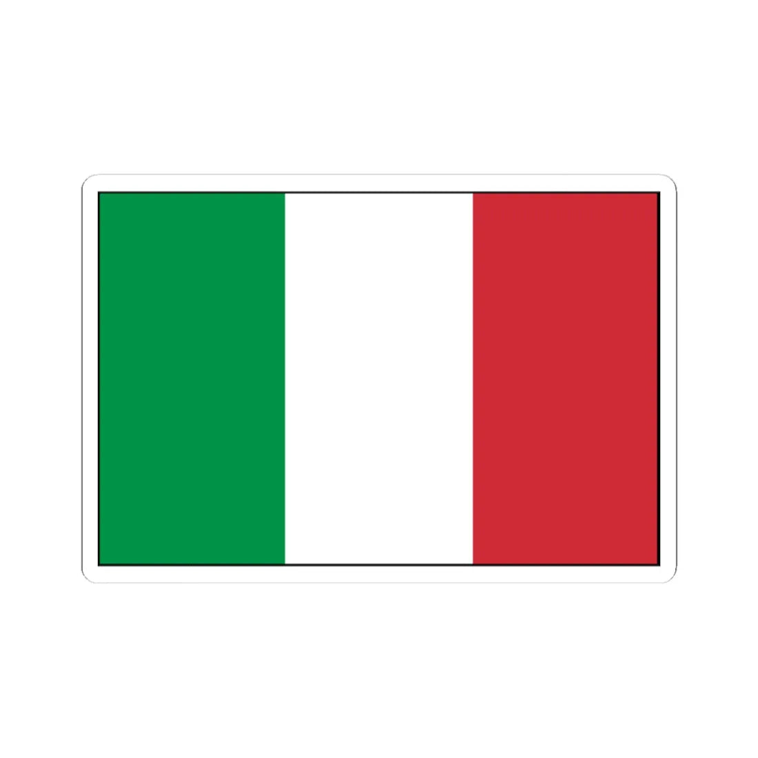 Flag of Italy with border (Italy) STICKER Vinyl Kiss-Cut Decal 4 Inch White - The Sticker Space