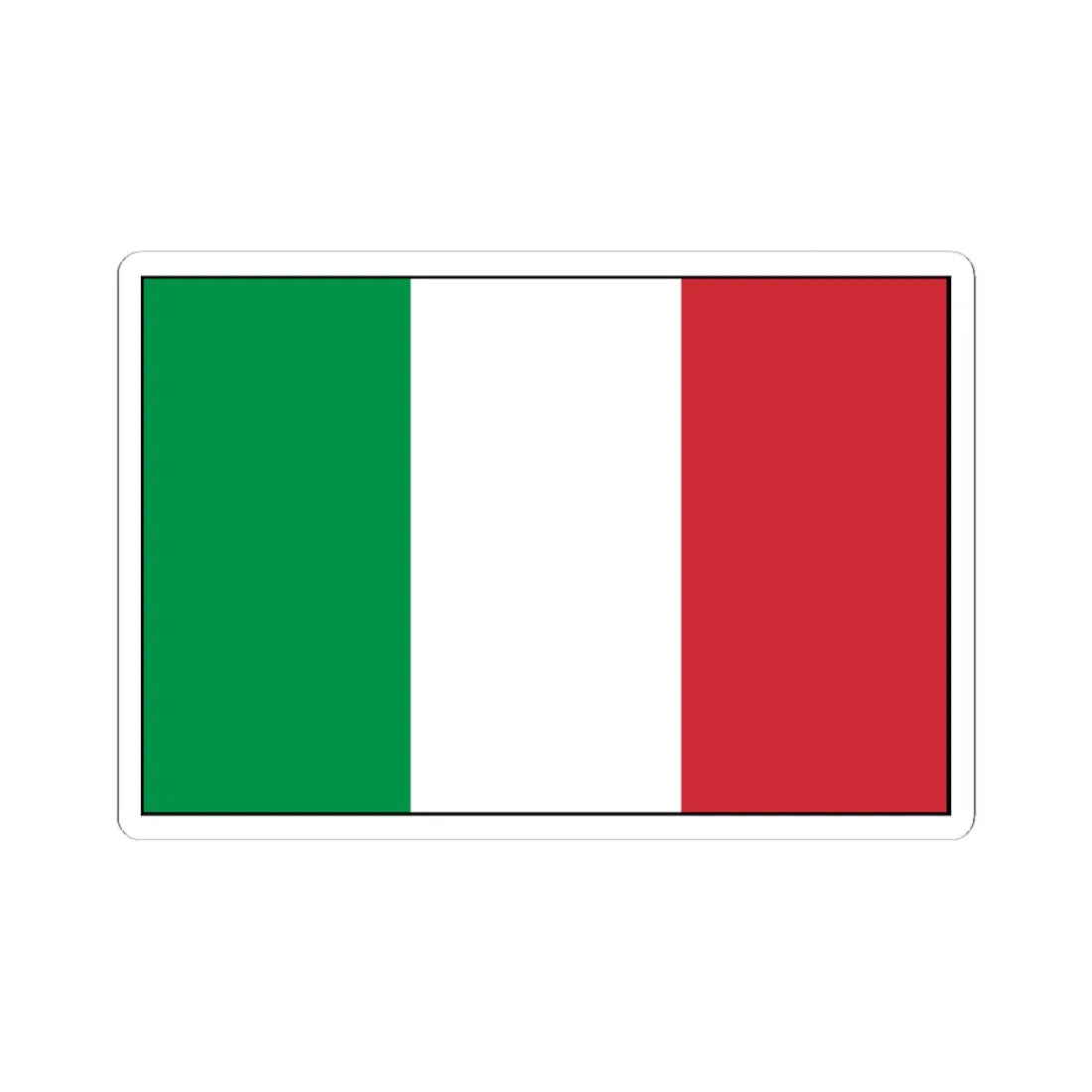 Flag of Italy with border (Italy) STICKER Vinyl Kiss-Cut Decal 6 Inch White - The Sticker Space