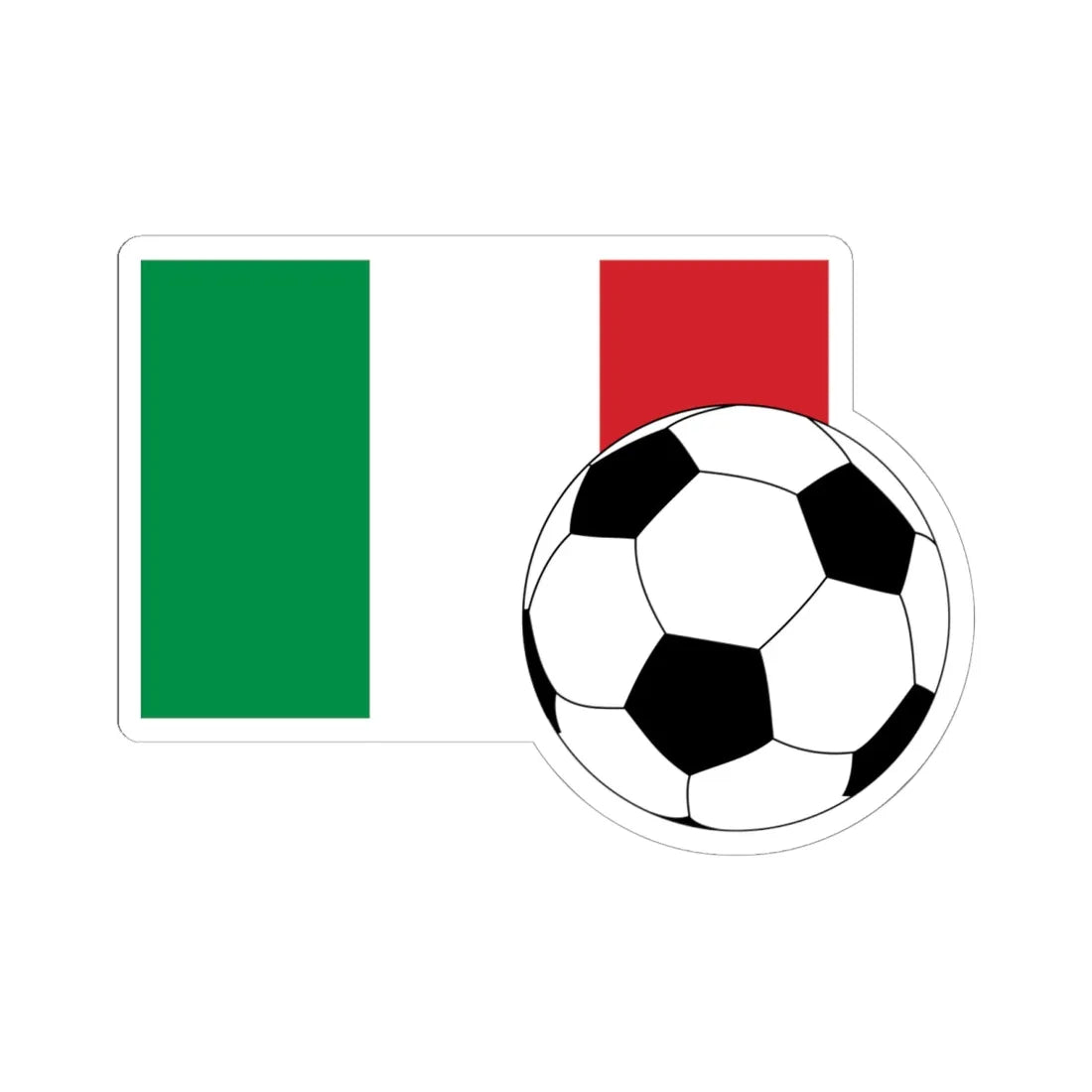 Flag of Italy with football (Italy) STICKER Vinyl Kiss-Cut Decal 6 Inch White - The Sticker Space