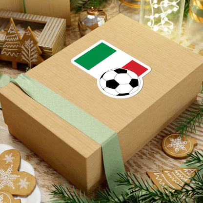 Flag of Italy with football (Italy) STICKER Vinyl Kiss-Cut Decal - The Sticker Space