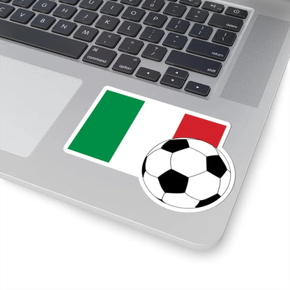 Flag of Italy with football (Italy) STICKER Vinyl Kiss-Cut Decal - The Sticker Space