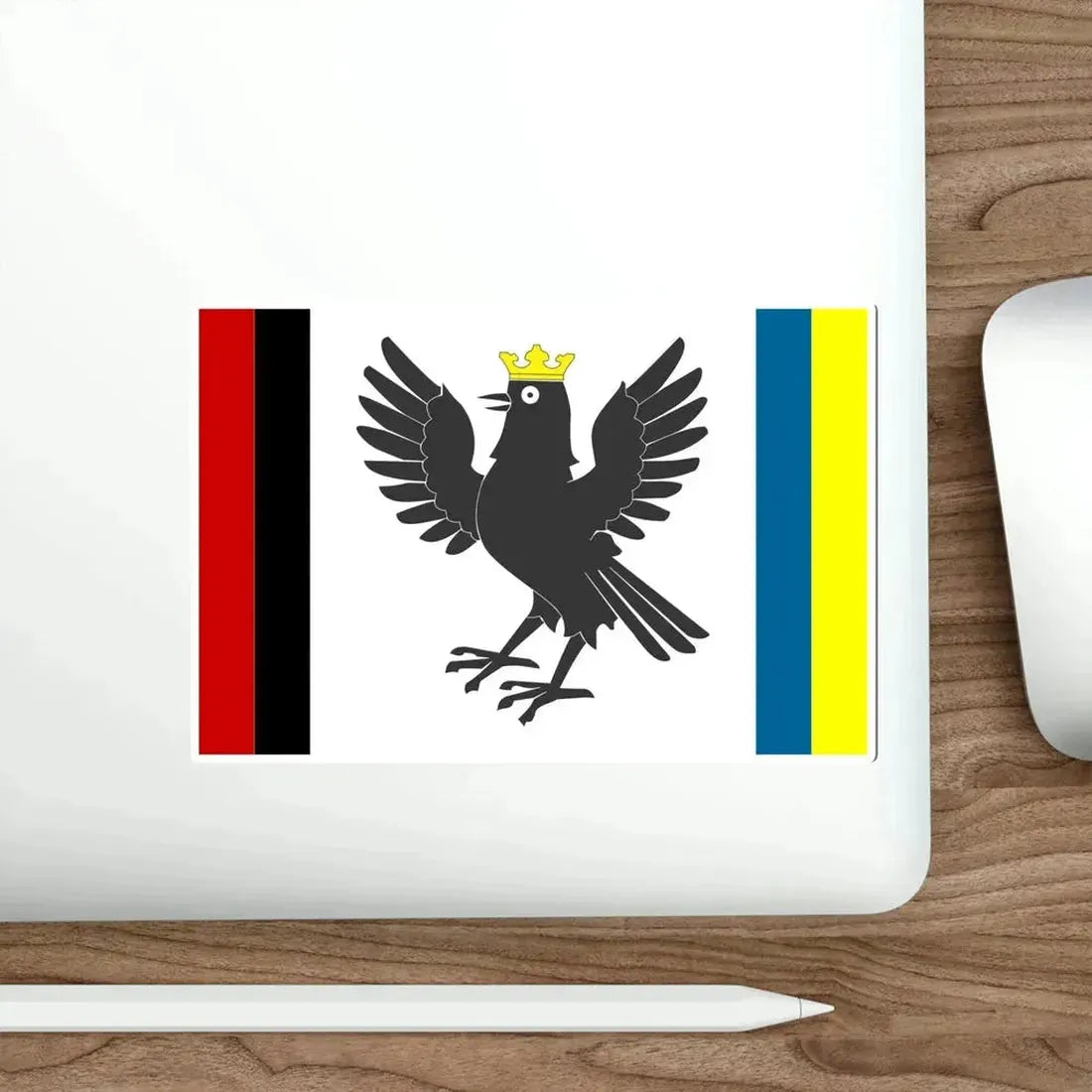 Flag of Ivano Frankivsk Oblast Ukraine STICKER Vinyl Die-Cut Decal - The Sticker Space