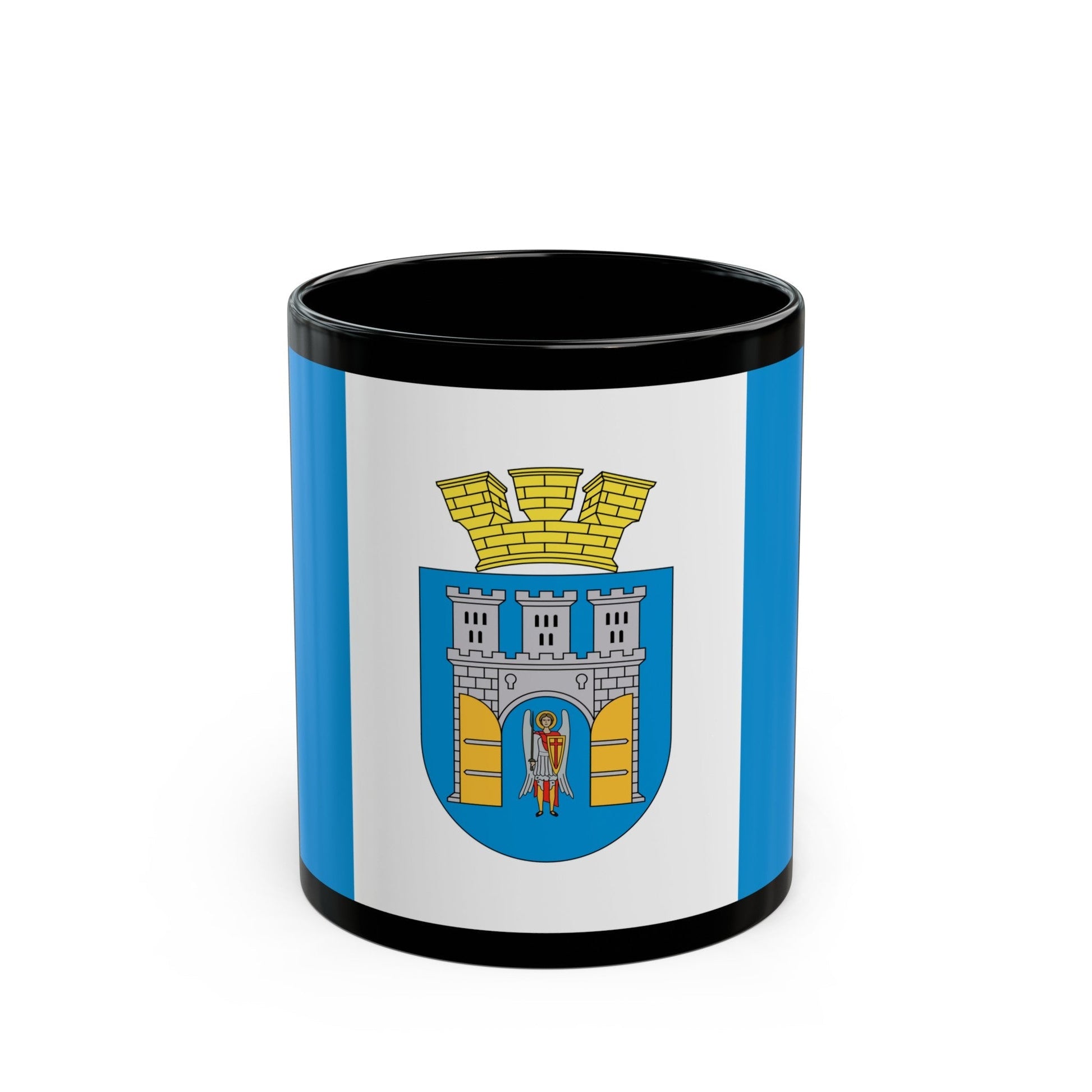 Flag of Ivano Frankivsk Ukraine - Black Coffee Mug-11oz-The Sticker Space