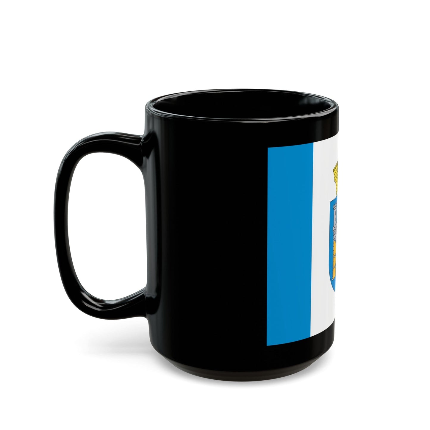 Flag of Ivano Frankivsk Ukraine - Black Coffee Mug-The Sticker Space