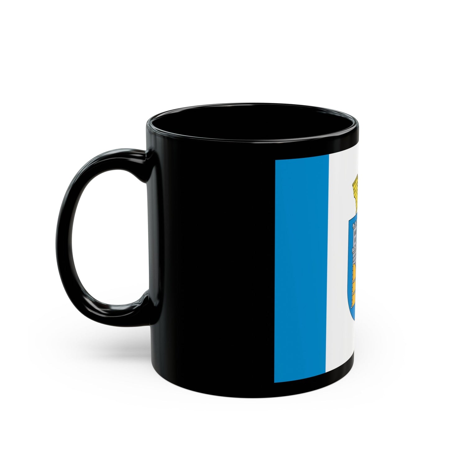 Flag of Ivano Frankivsk Ukraine - Black Coffee Mug-The Sticker Space