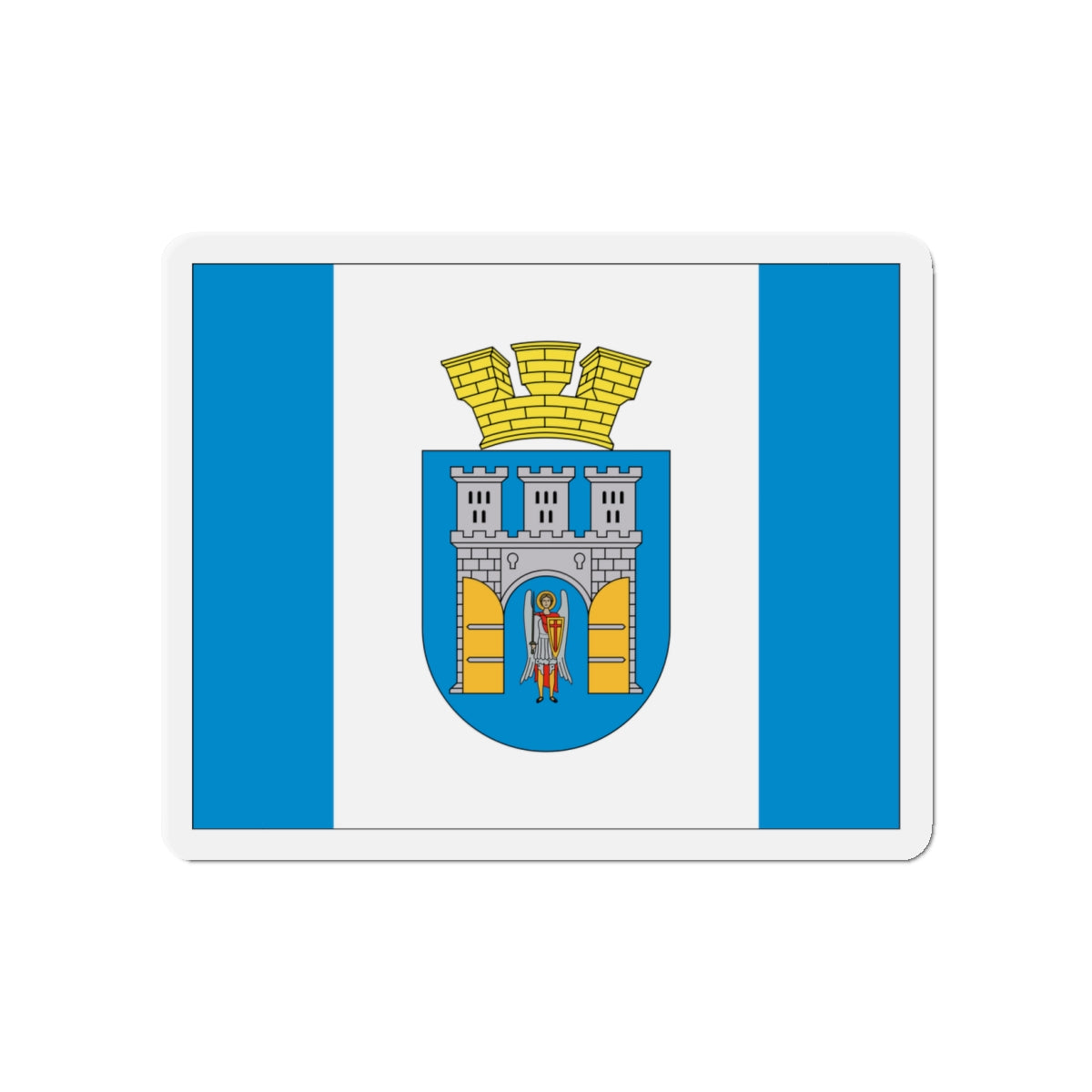 Flag of Ivano Frankivsk Ukraine - Die-Cut Magnet-4" x 4"-The Sticker Space