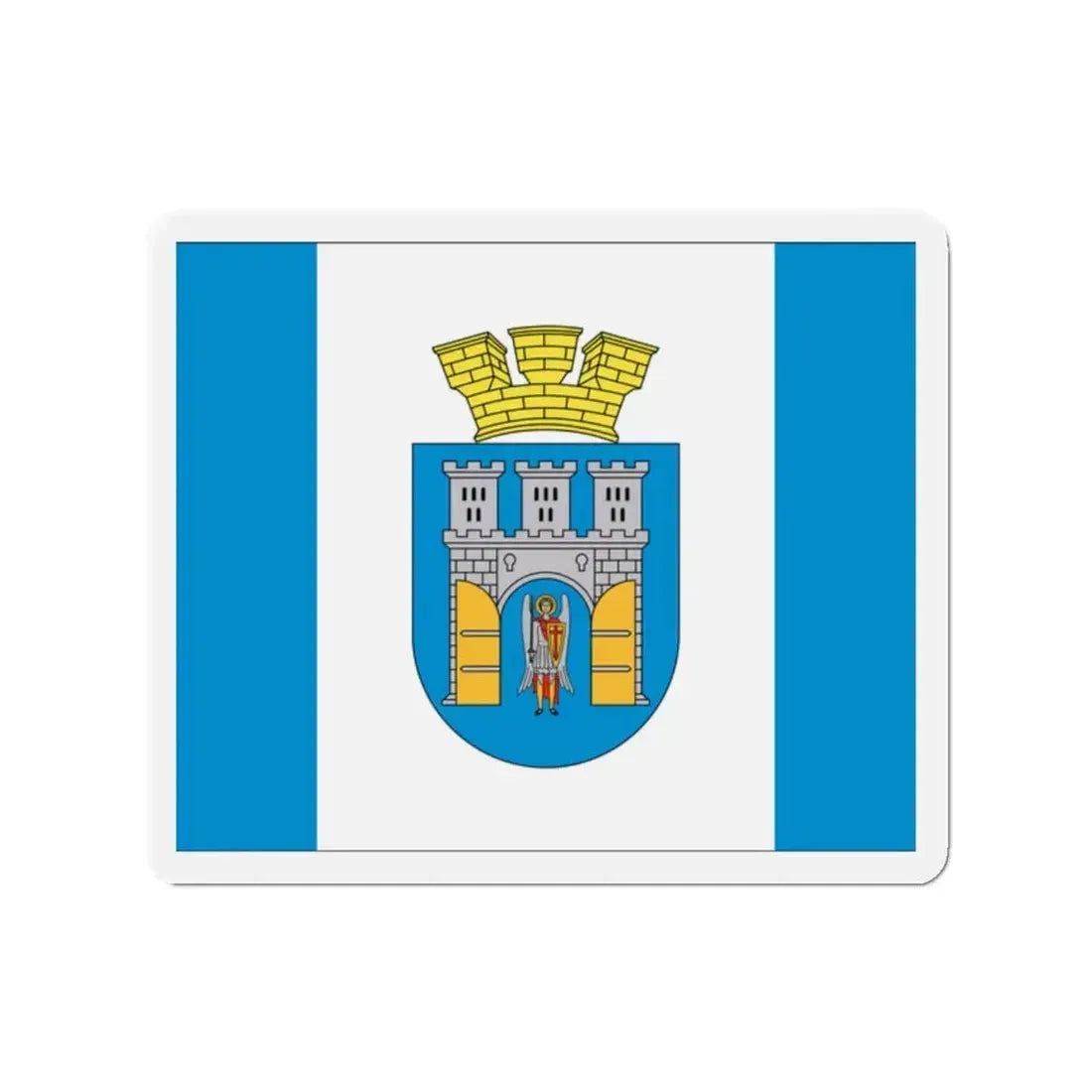 Flag of Ivano Frankivsk Ukraine - Refrigerator Magnet 2 Inch - The Sticker Space