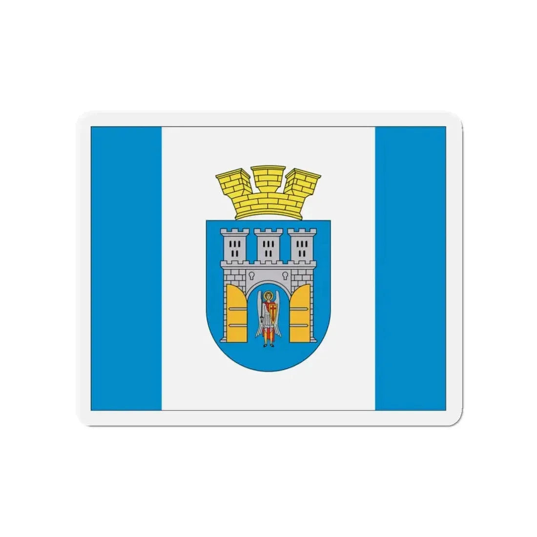 Flag of Ivano Frankivsk Ukraine - Refrigerator Magnet 3 Inch - The Sticker Space