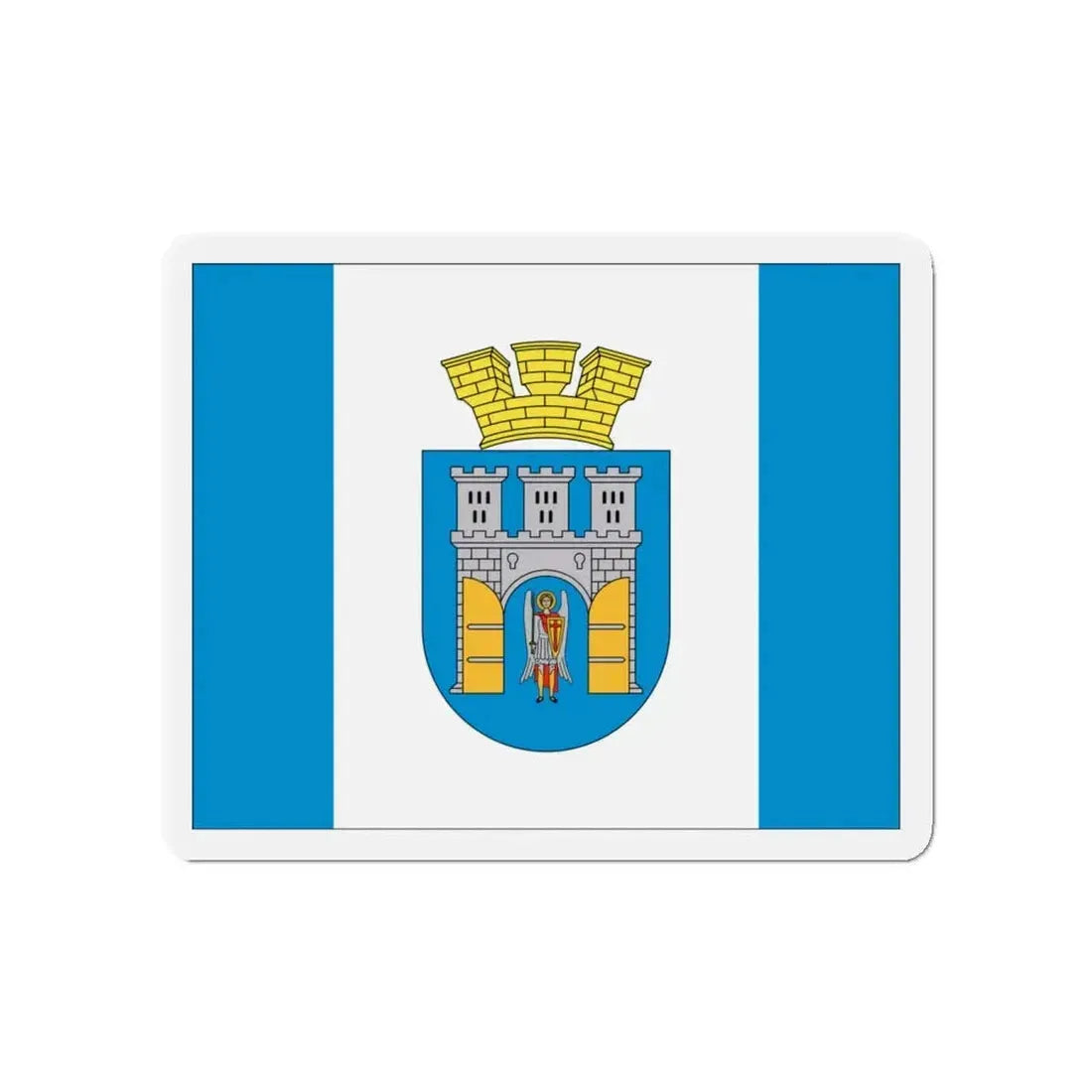 Flag of Ivano Frankivsk Ukraine - Refrigerator Magnet 4 Inch - The Sticker Space