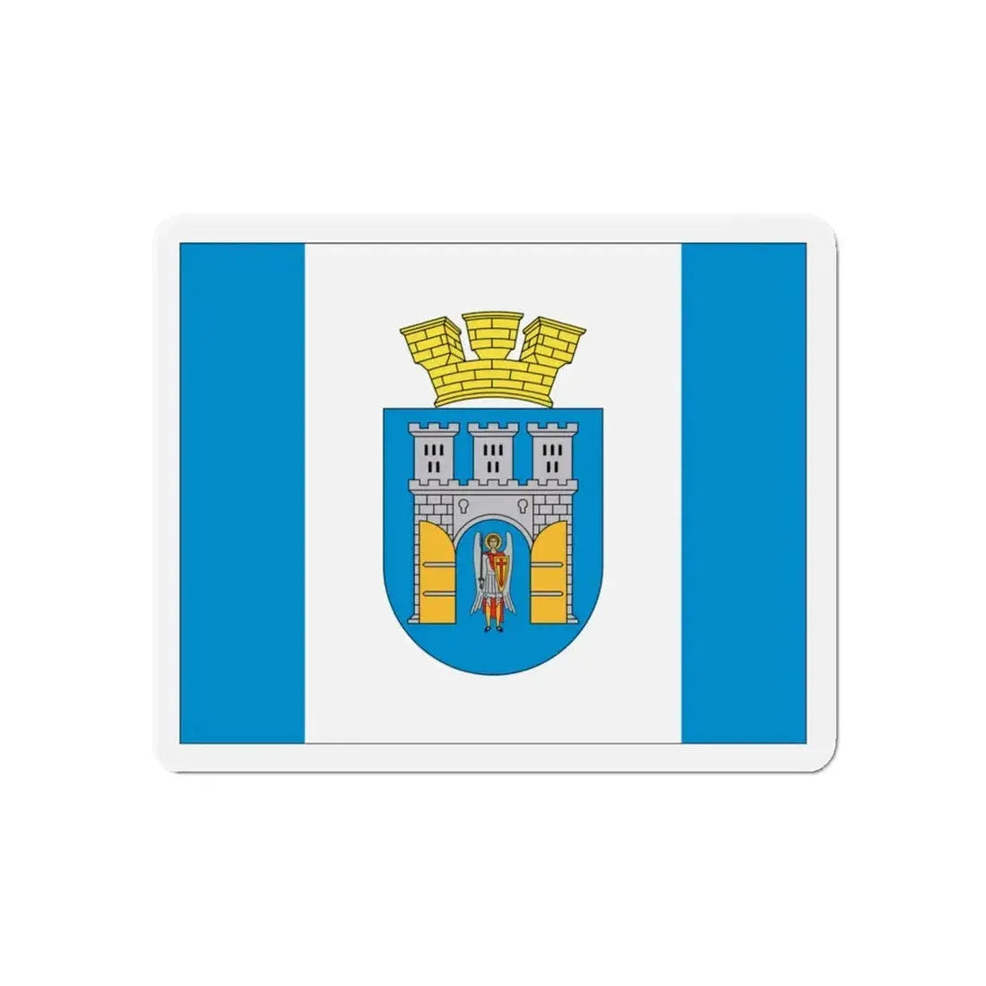 Flag of Ivano Frankivsk Ukraine - Refrigerator Magnet 5 Inch - The Sticker Space