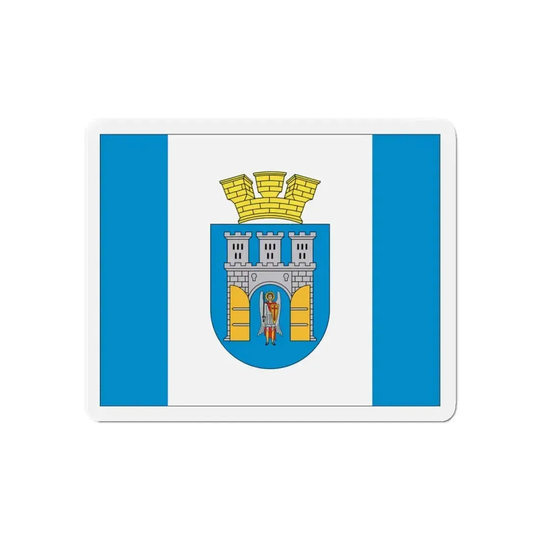 Flag of Ivano Frankivsk Ukraine - Refrigerator Magnet 6 Inch - The Sticker Space