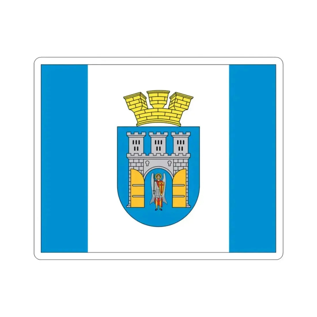 Flag of Ivano Frankivsk Ukraine STICKER Vinyl Die-Cut Decal 2 Inch - The Sticker Space