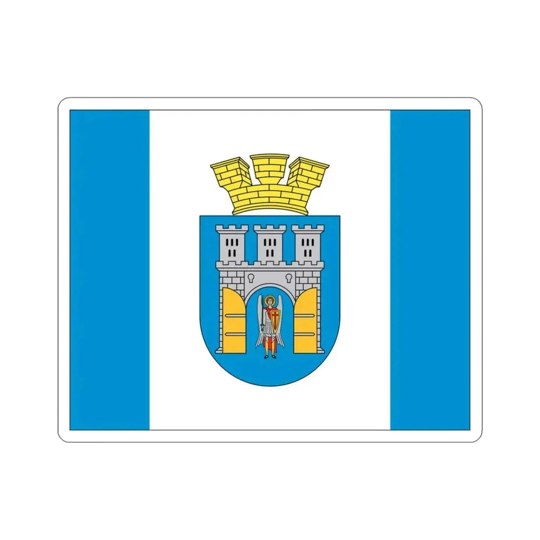 Flag of Ivano Frankivsk Ukraine STICKER Vinyl Die-Cut Decal 3 Inch - The Sticker Space