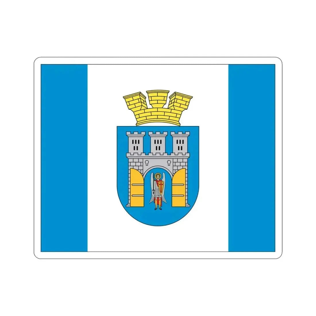 Flag of Ivano Frankivsk Ukraine STICKER Vinyl Die-Cut Decal 4 Inch - The Sticker Space