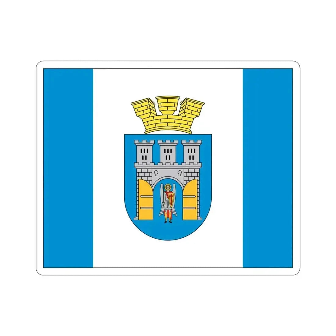 Flag of Ivano Frankivsk Ukraine STICKER Vinyl Die-Cut Decal 5 Inch - The Sticker Space