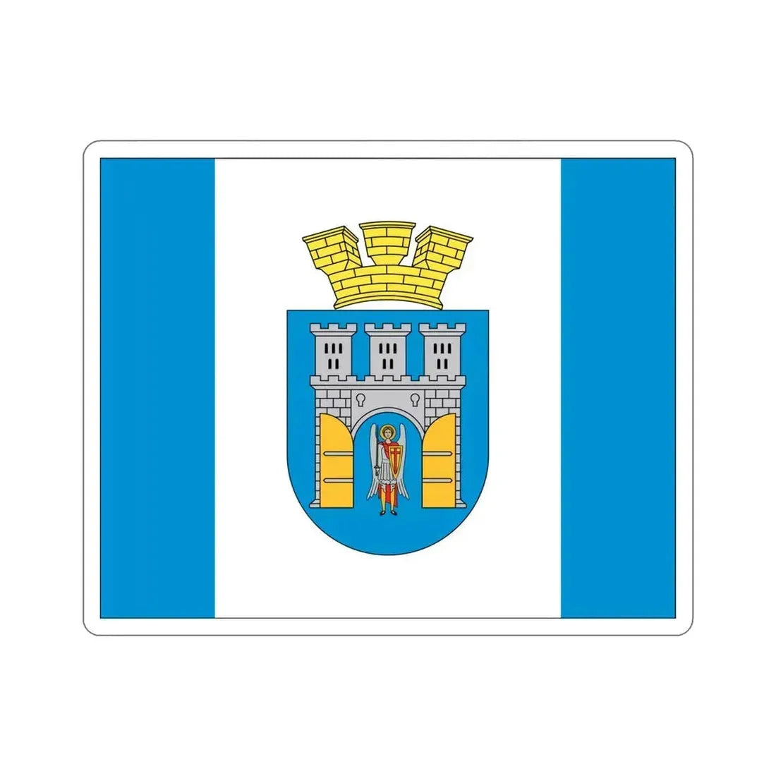 Flag of Ivano Frankivsk Ukraine STICKER Vinyl Die-Cut Decal 6 Inch - The Sticker Space