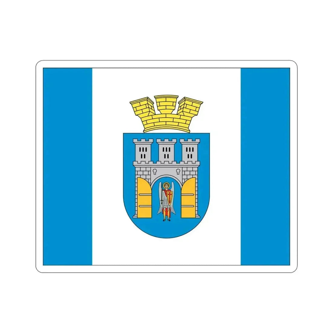 Flag of Ivano Frankivsk Ukraine STICKER Vinyl Die-Cut Decal - The Sticker Space