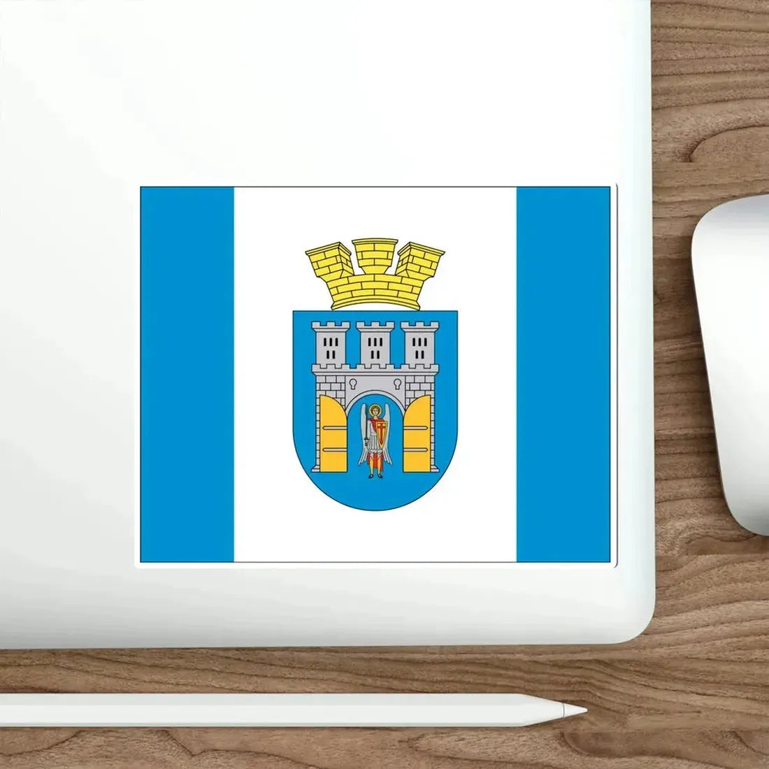 Flag of Ivano Frankivsk Ukraine STICKER Vinyl Die-Cut Decal - The Sticker Space