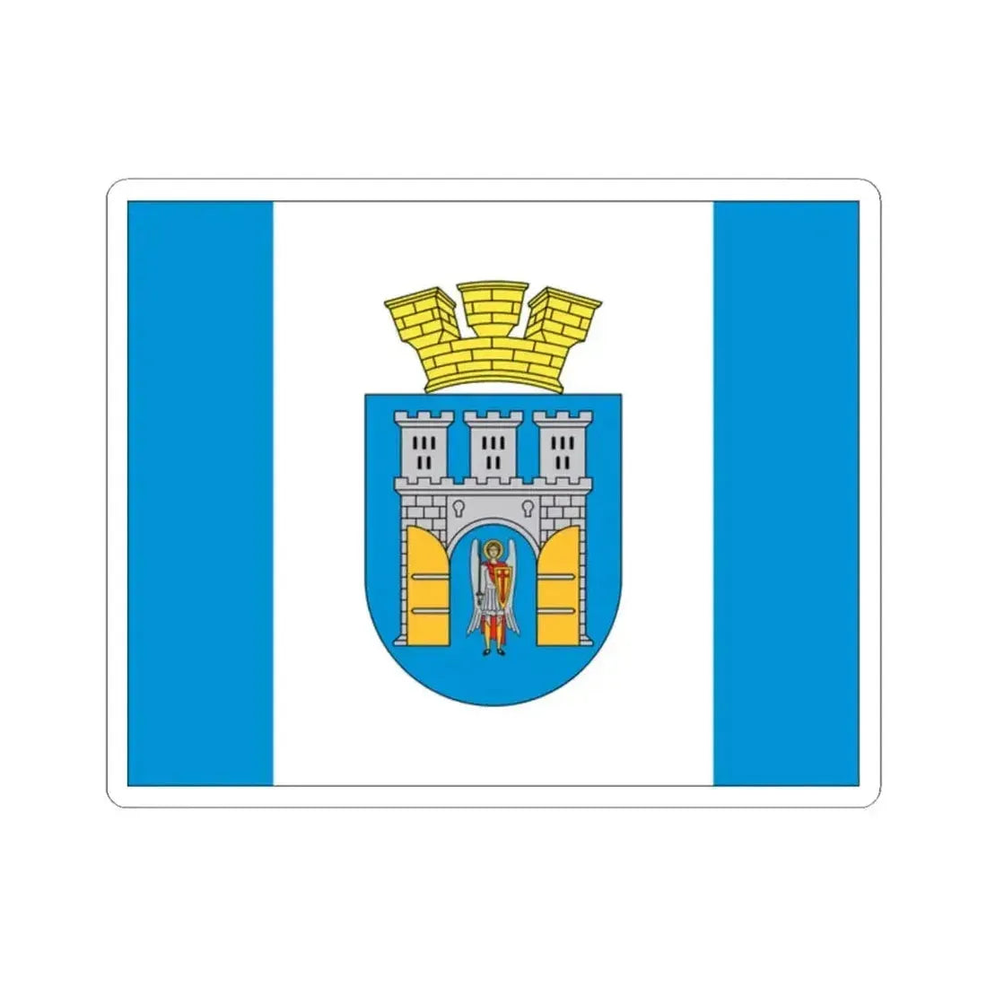 Flag of Ivano Frankivsk Ukraine - STICKER Vinyl Kiss-Cut Decal 2 Inch White - The Sticker Space