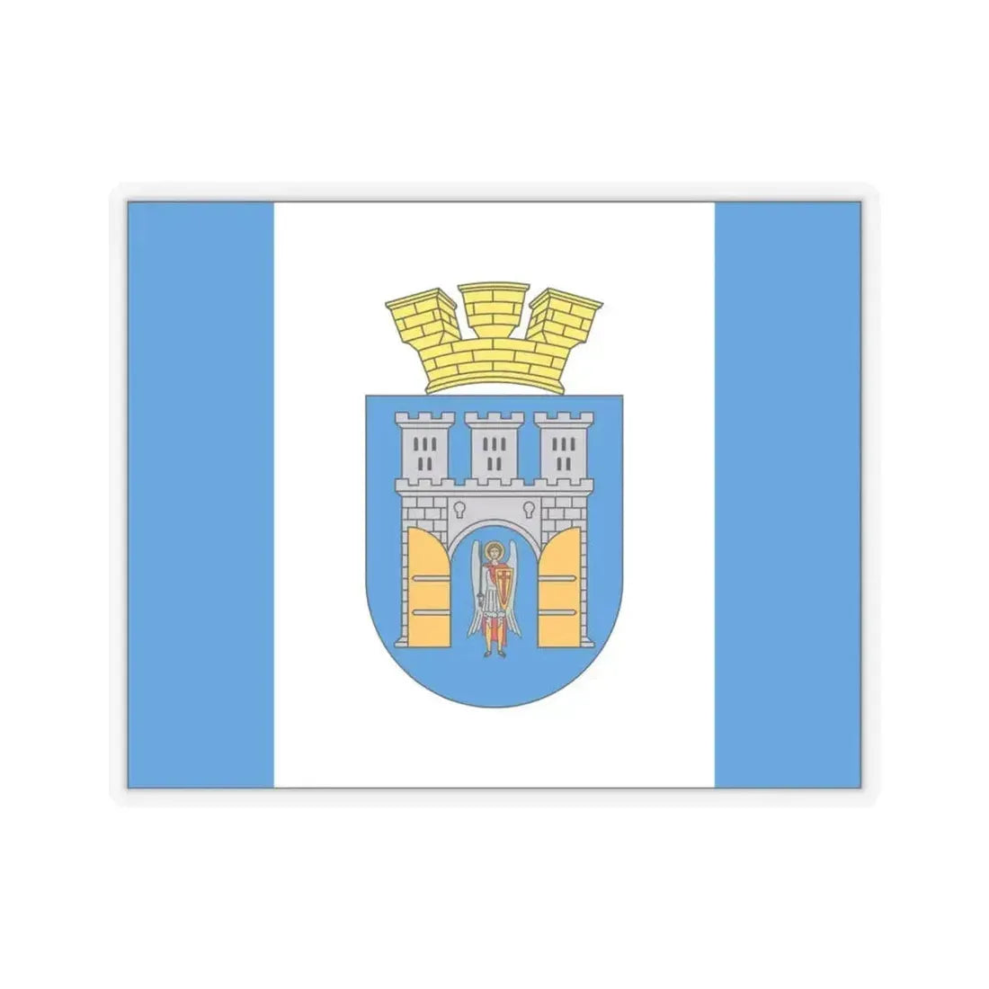 Flag of Ivano Frankivsk Ukraine - STICKER Vinyl Kiss-Cut Decal 4 Inch Transparent - The Sticker Space