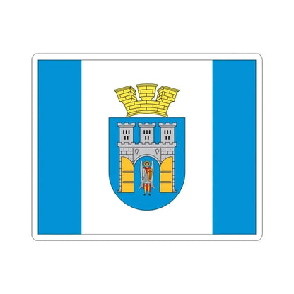 Flag of Ivano Frankivsk Ukraine - STICKER Vinyl Kiss-Cut Decal 4 Inch White - The Sticker Space