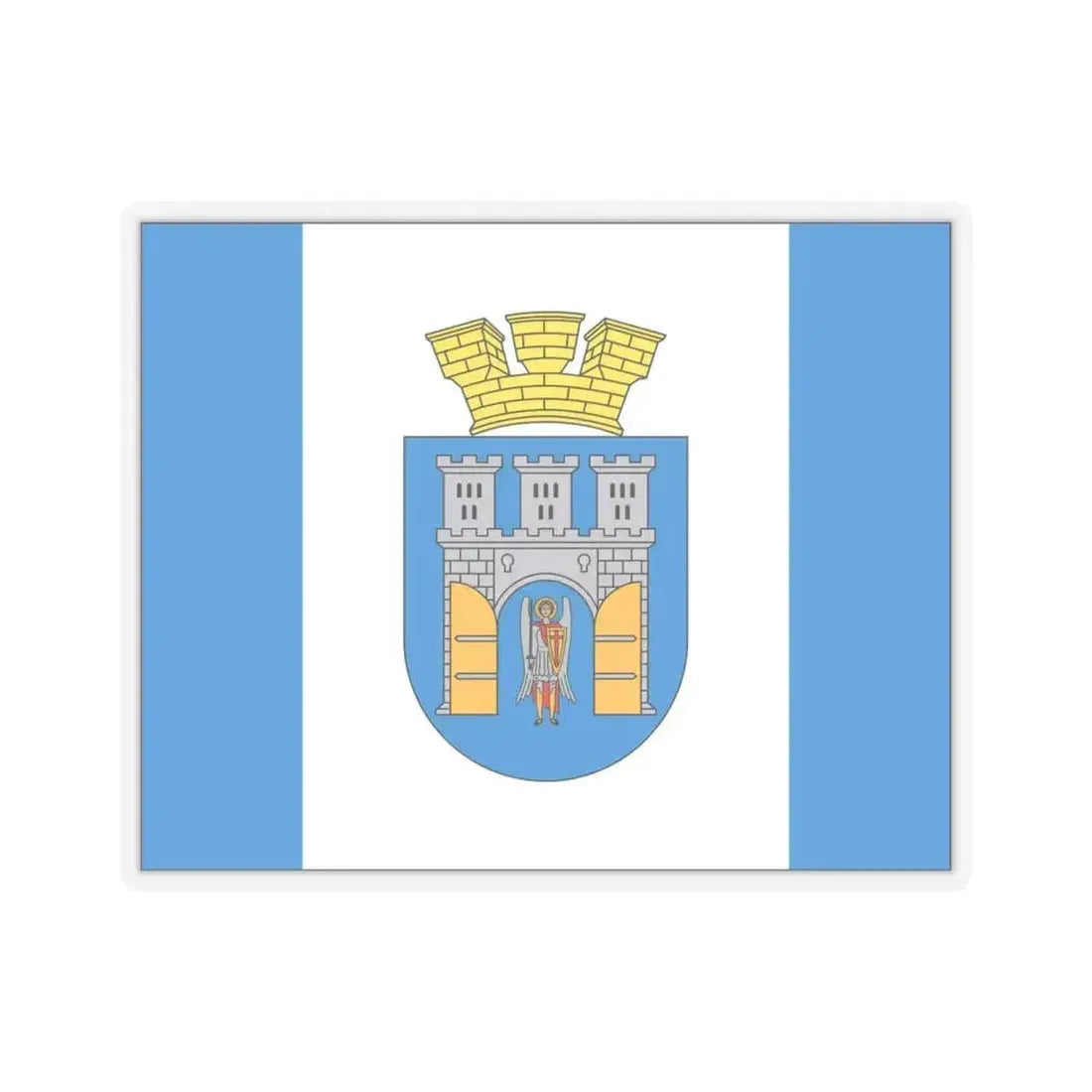 Flag of Ivano Frankivsk Ukraine - STICKER Vinyl Kiss-Cut Decal 6 Inch Transparent - The Sticker Space