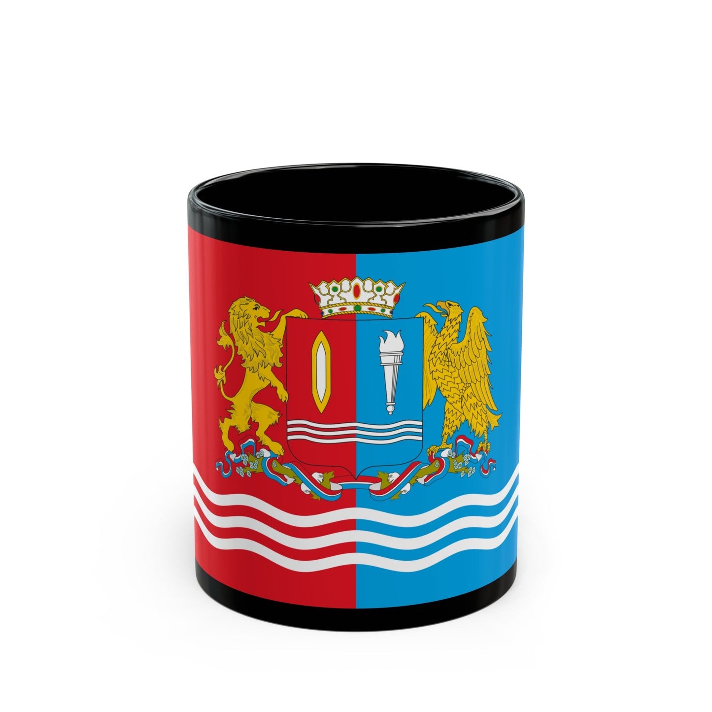 Flag of Ivanovo Oblast Russia - Black Coffee Mug-11oz-The Sticker Space