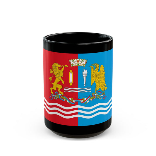 Flag of Ivanovo Oblast Russia - Black Coffee Mug-15oz-The Sticker Space