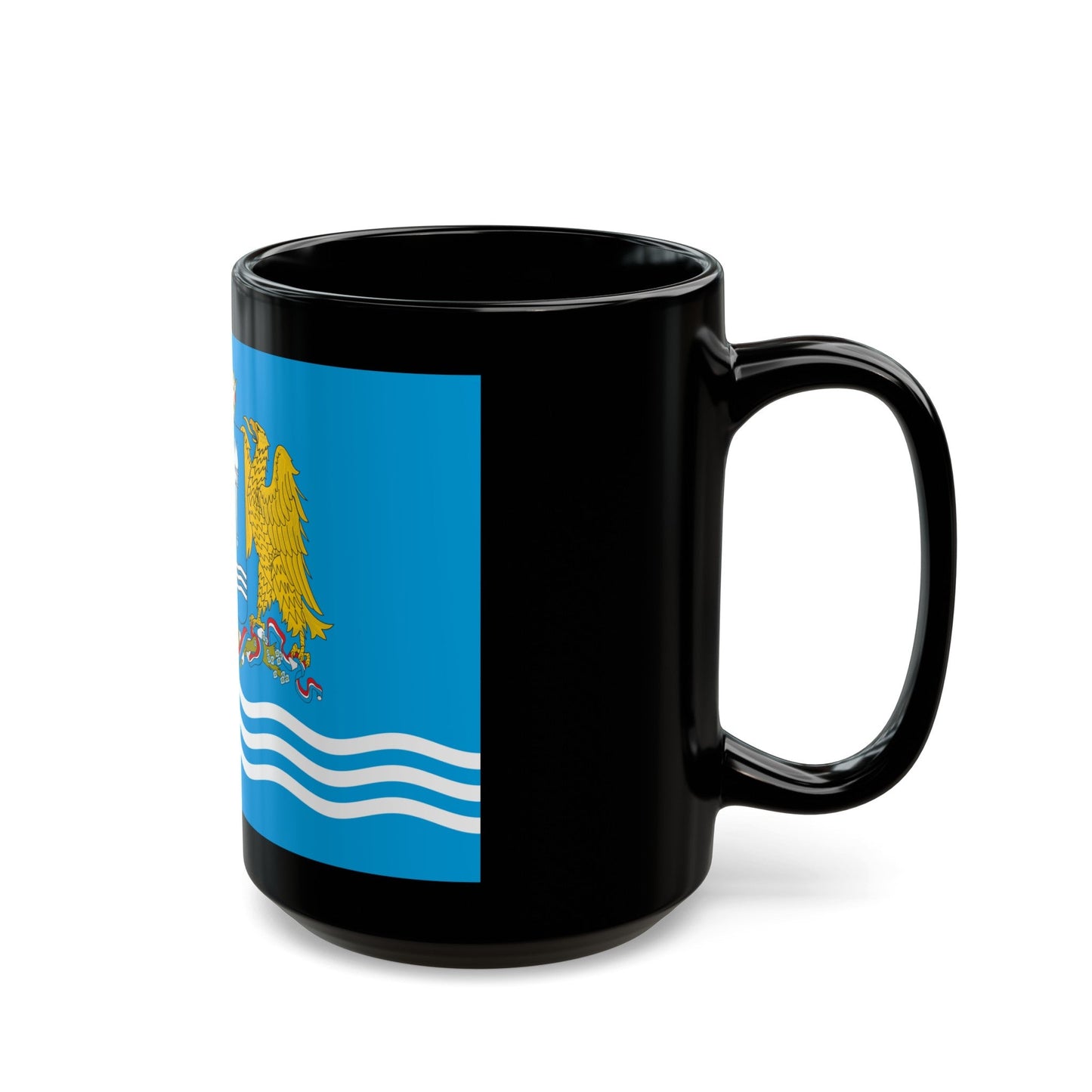 Flag of Ivanovo Oblast Russia - Black Coffee Mug-The Sticker Space